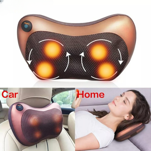 Electric Massage Pillow – Neck & Back Pain Relief with Heat