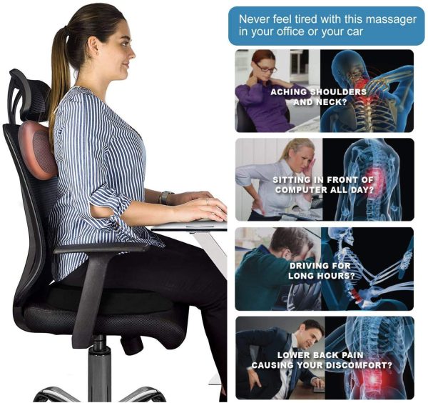 Electric Massage Pillow – Neck & Back Pain Relief with Heat