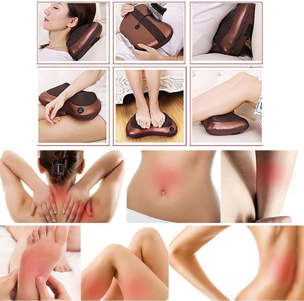 Electric Massage Pillow – Neck & Back Pain Relief with Heat