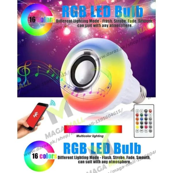 Smart LED Bulb with Bluetooth Speaker & Remote