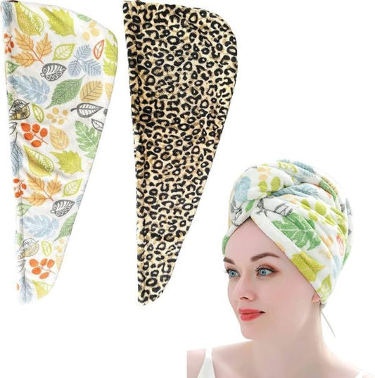 Terry Cotton Hair Towel – Quick-Dry, Multicolor (1 pc)
