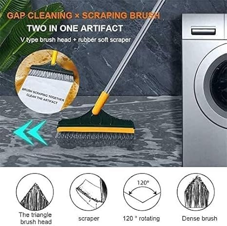 2-in-1 Floor Cleaning Brush – Rotatable Head for Tiles & Windows