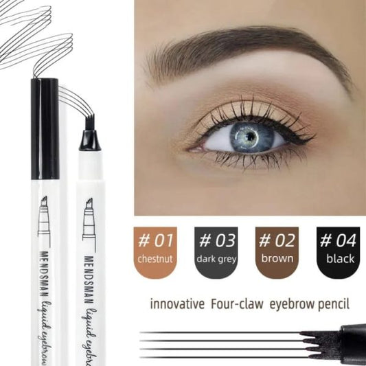 4 Tip Waterproof Eyebrow Pen – Fine Sketch Liquid Tattoo Tint for Natural Look