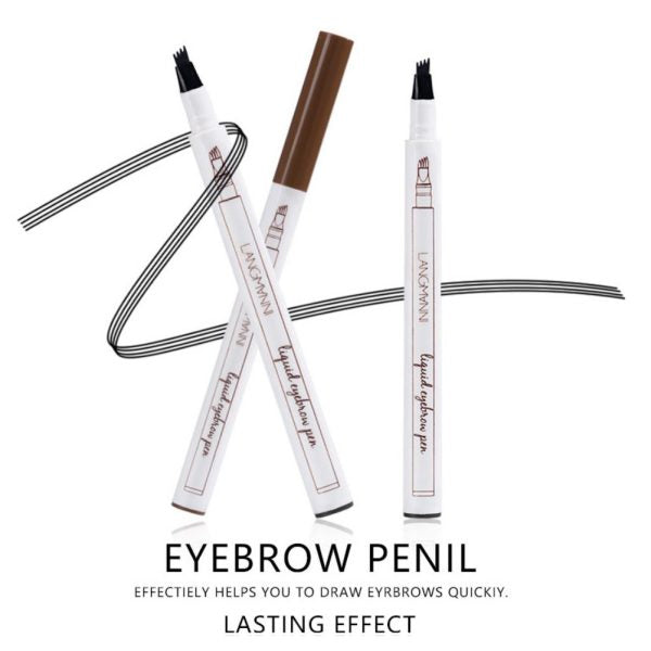 4 Tip Waterproof Eyebrow Pen – Fine Sketch Liquid Tattoo Tint for Natural Look