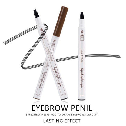 4 Tip Waterproof Eyebrow Pen – Fine Sketch Liquid Tattoo Tint for Natural Look