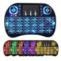 I8 Mini Wireless Keyboard with Touchpad – 7-Color Backlight, Plug & Play for TV & Projector