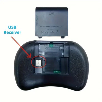 I8 Mini Wireless Keyboard with Touchpad – 7-Color Backlight, Plug & Play for TV & Projector