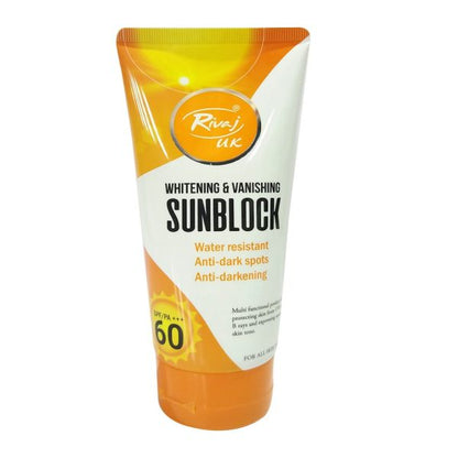 Rivaj Sunblock SPF 60 Whitening – 150ml, All Skin Types