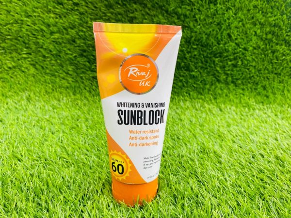 Rivaj Sunblock SPF 60 Whitening – 150ml, All Skin Types