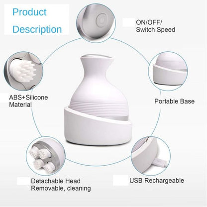 Electric Scalp Massager – Rechargeable with 4 Massage Clusters