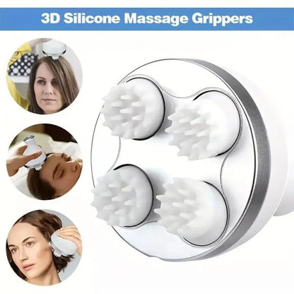 Electric Scalp Massager – Rechargeable with 4 Massage Clusters
