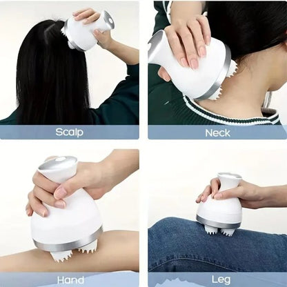 Electric Scalp Massager – Rechargeable with 4 Massage Clusters