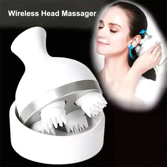 Electric Scalp Massager – Rechargeable with 4 Massage Clusters